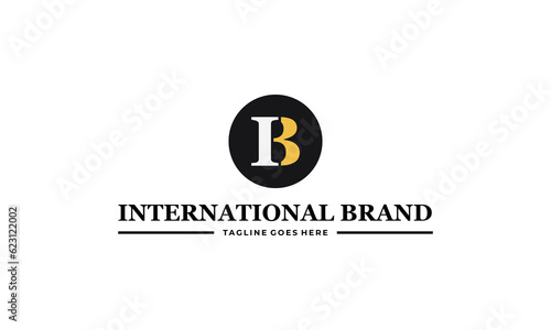 B BI IB logo monogram style in circle shape