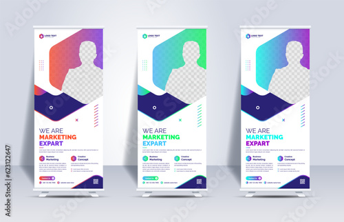 Creative corporate business marketing Roll up banner stand template design