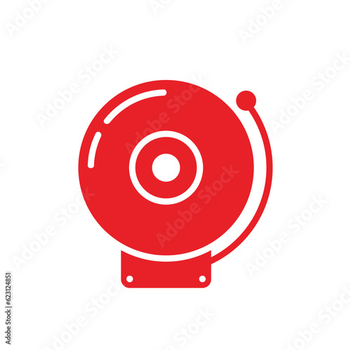 illustration of fire alarm, fire alarm symbol, vector art.