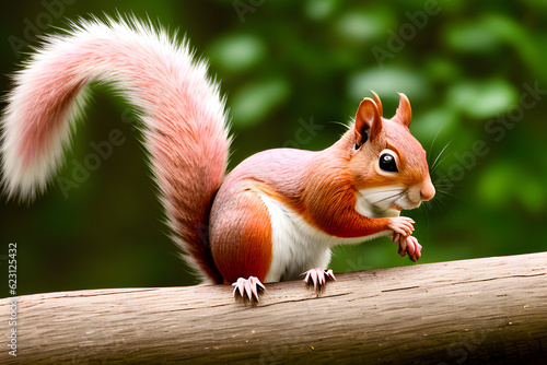 wild pink squirrel.Generative AI