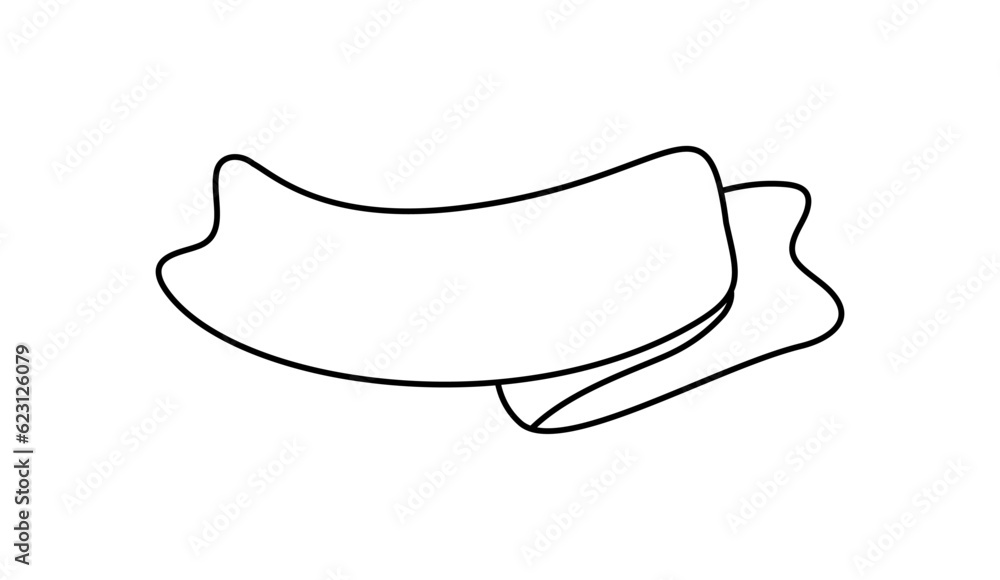 Line ribbon banner icon, Web design element. Hand drawn vector illustration. Place for your text for business, greeting card and holidays copy space Line ribbon banner icon, Web design element. Hand drawn vector illustration. Place for your text for business, greeting card and holidays copy space