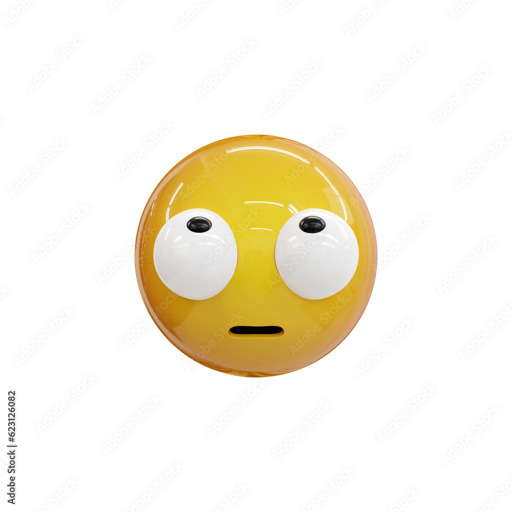 Fototapeta premium Yellow emoji love emoticons faces with facial expressions 3D stylized Emoji icons 