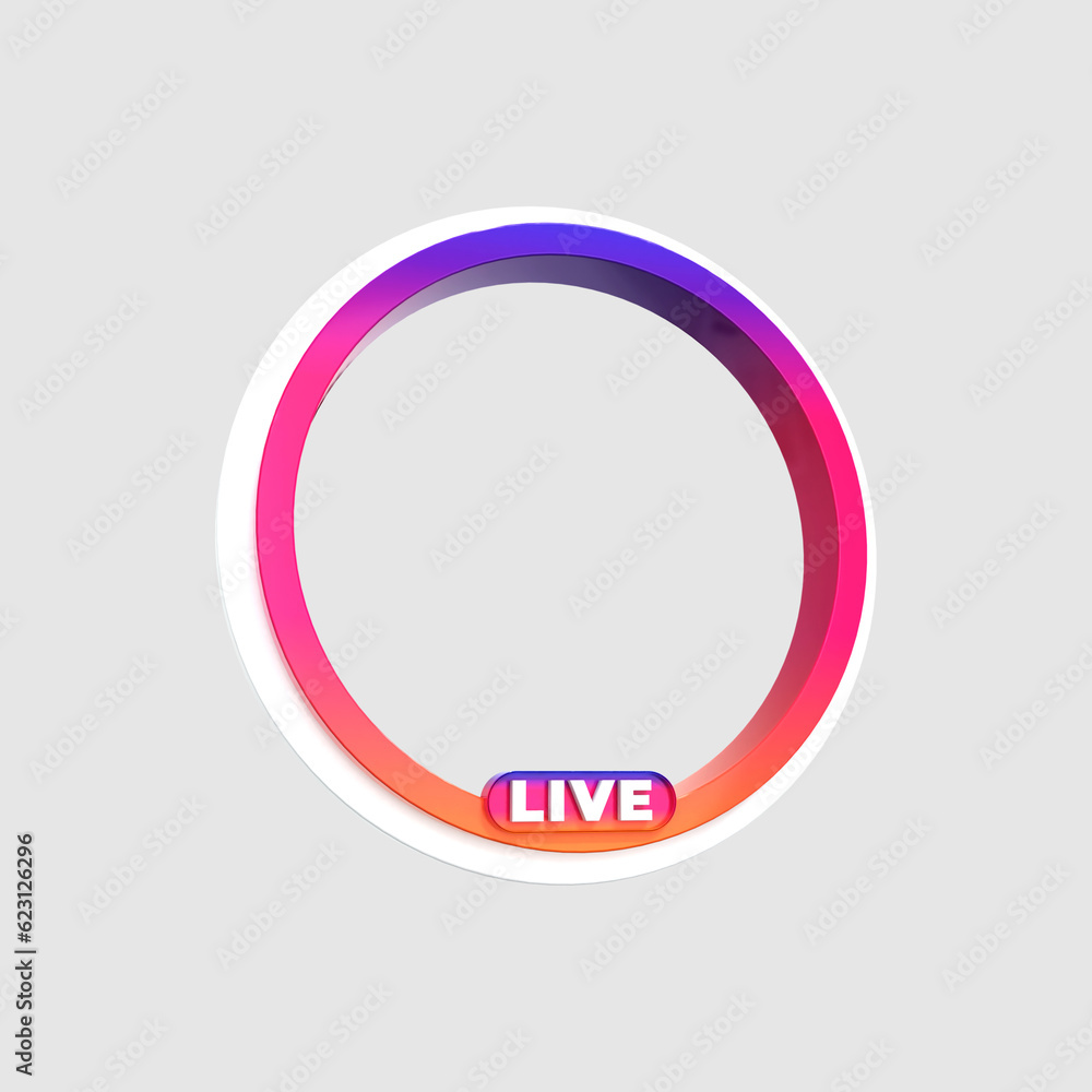 3d rendering Circle profile 3d frame Colorful glossy for live streaming on social media webinar
3d rendering Circle profile 3d frame Colorful glossy for live streaming on social media webinar