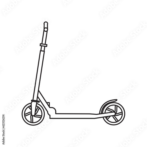 Scooter line icon. Push scooter icon on white background. Sport concept. Vector illustration can be used for topics like sport, active lifestyle, frestyle.