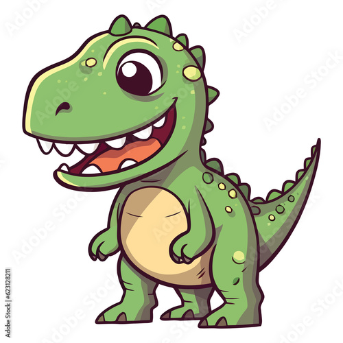 Whimsical T-Rex  Cute and Quirky 2D Illustration of a Tyrannosaurus Rex