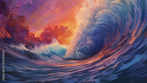 colourful wave ocean underwater wallpaper