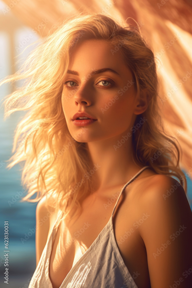 beautiful woman with blond hair. Generative ai beautiful woman with blond hair. Generative ai