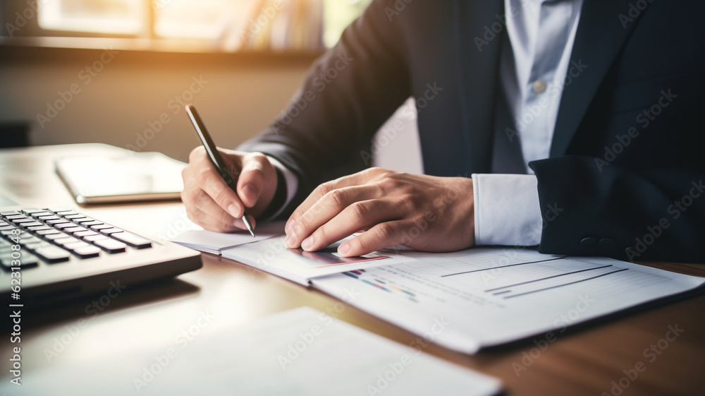 Man working with calculator Accountant concept. Man working with calculator Accountant concept.