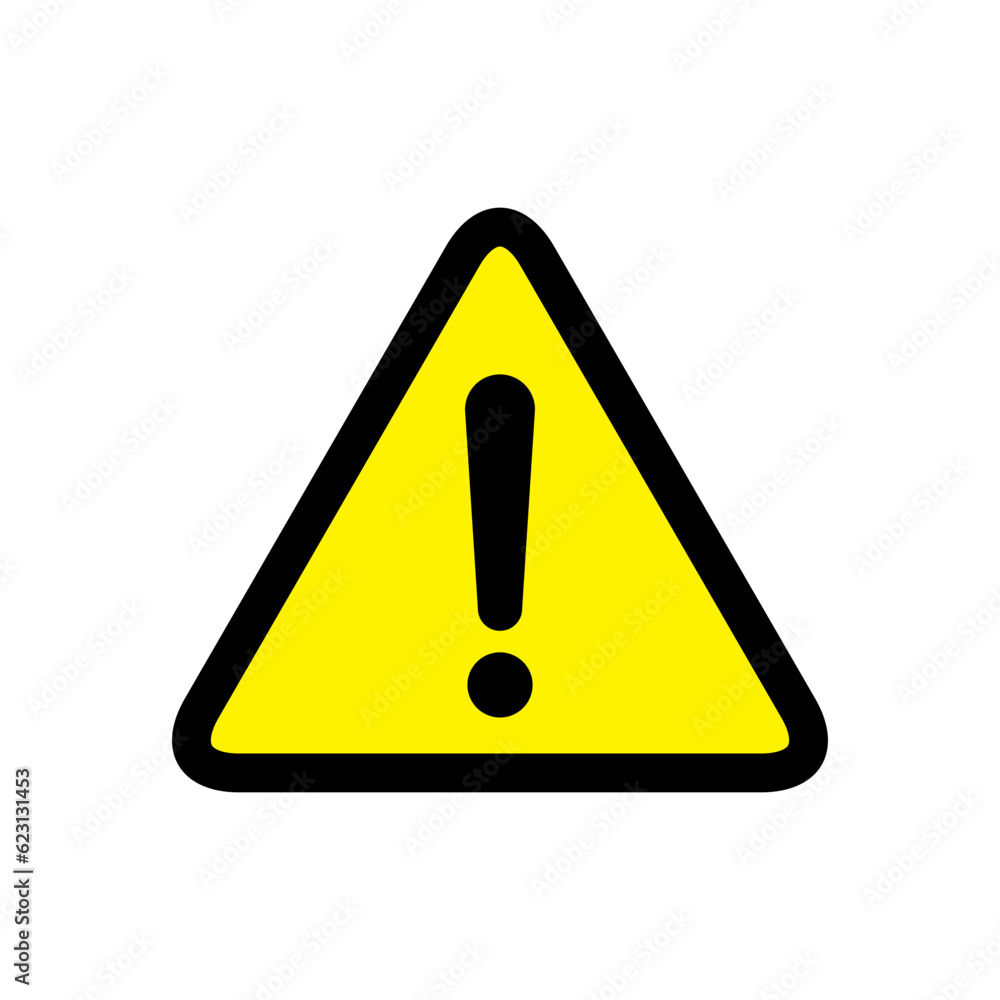 Hazard warning, exclamation mark icon vector in a triangle style Hazard warning, exclamation mark icon vector in a triangle style