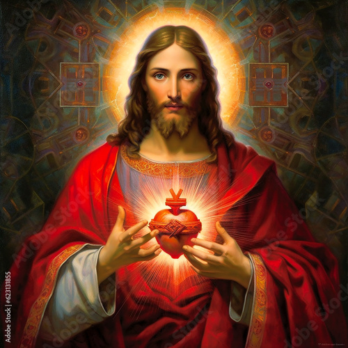 Sacred Heart of the Lord. AI generativ. photo