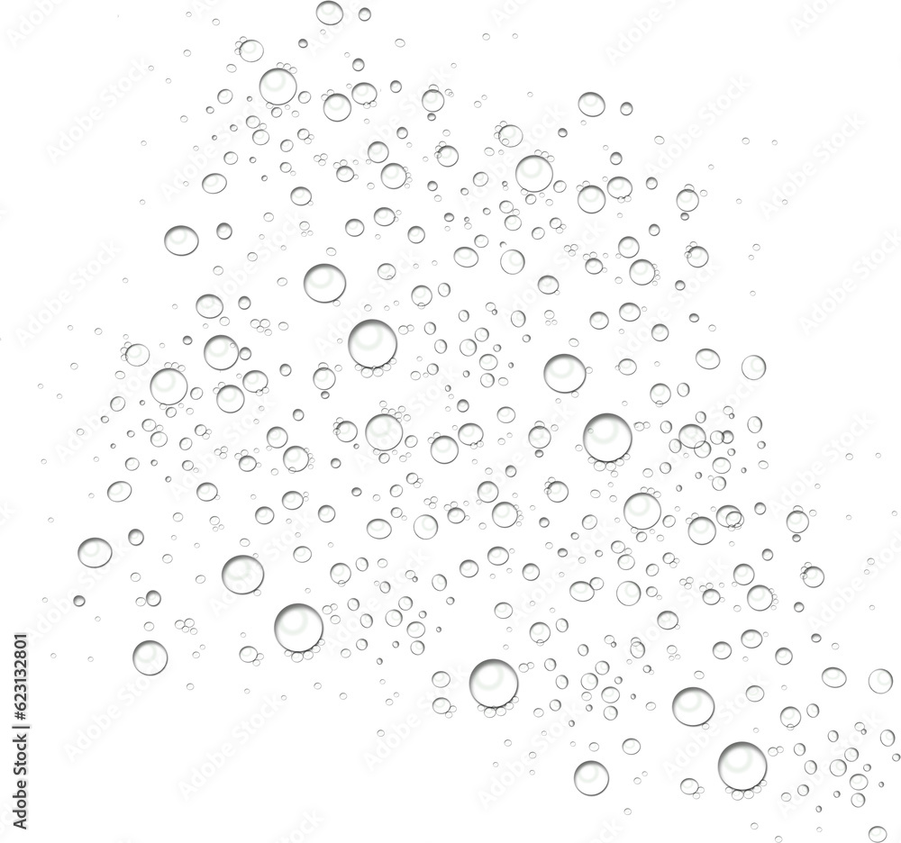 bubbles in water, isolated on transparent or white background, png, mockup	