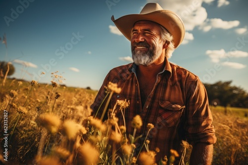 Obraz na płótnie Modern farmer working with his crops - Illustration created with generative ai w salonie