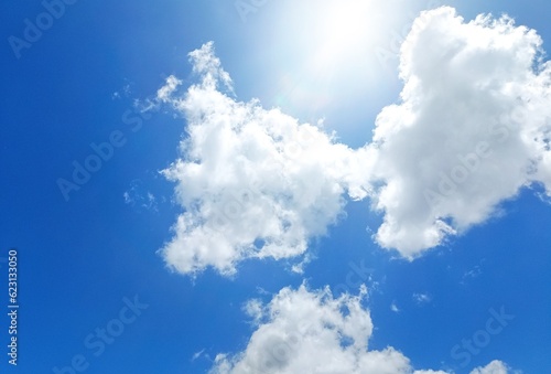 Blue sky background. Bright sky background. beatiful white cloud and beatiful weather. Cloud beautiful on the sky. Nature background. Sunshine day 