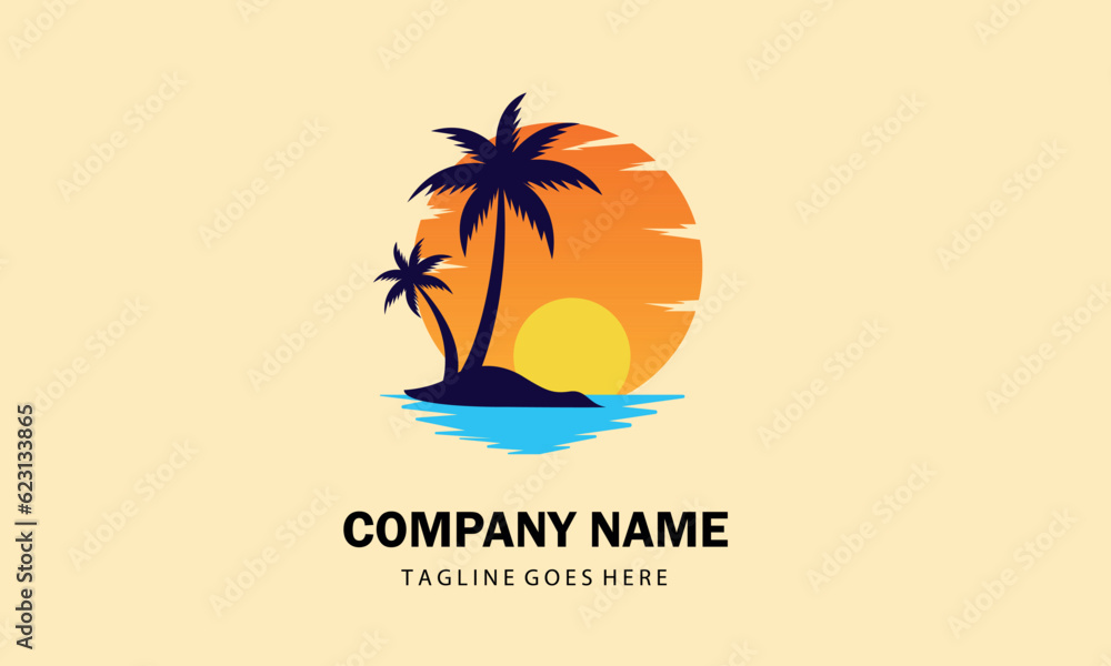 sunset logo design