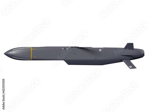 Storm shadow cruise missile isolated on white background