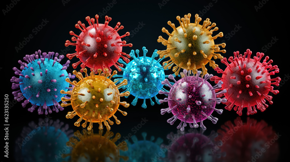 Covid virus 3d modeling. Generative Ai Covid virus 3d modeling. Generative Ai