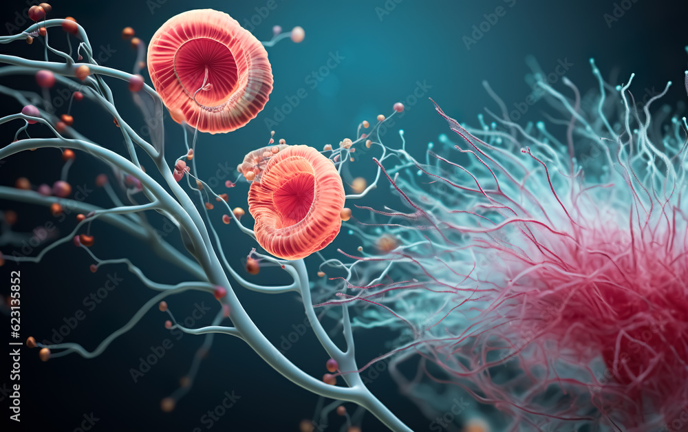 Nervous system or tumor cell concepts.microbiology sea anemone or ...