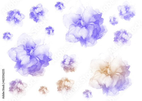 set of watercolor flowers clipart transparent background clip art 