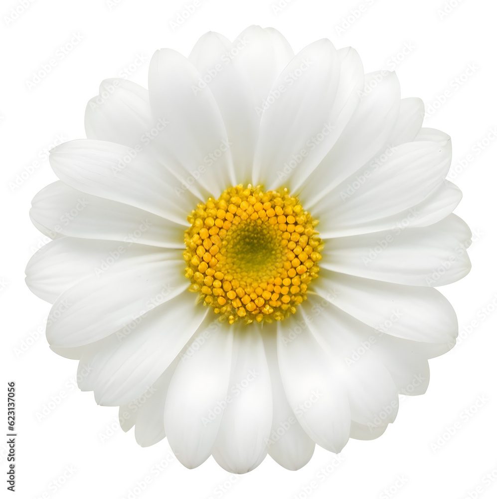 daisy, camomile flower isolated on transparent background, extracted, png file