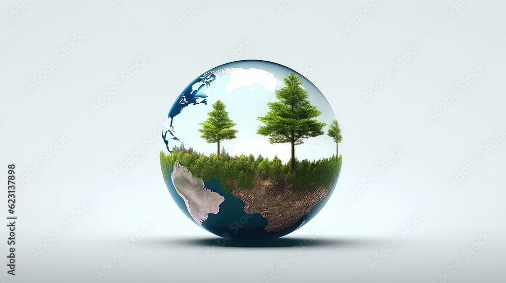 Earth day concept photo realistic illustration - Generative AI. Earth day concept photo realistic illustration - Generative AI.