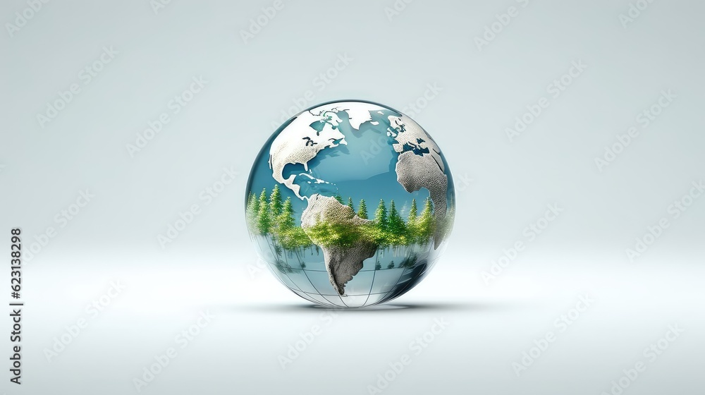 Earth day concept photo realistic illustration - Generative AI. Earth day concept photo realistic illustration - Generative AI.