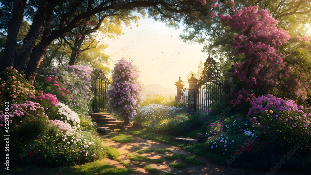 庭園、花畑|garden, flower garden, Generative AI 庭園、花畑|garden, flower garden, Generative AI