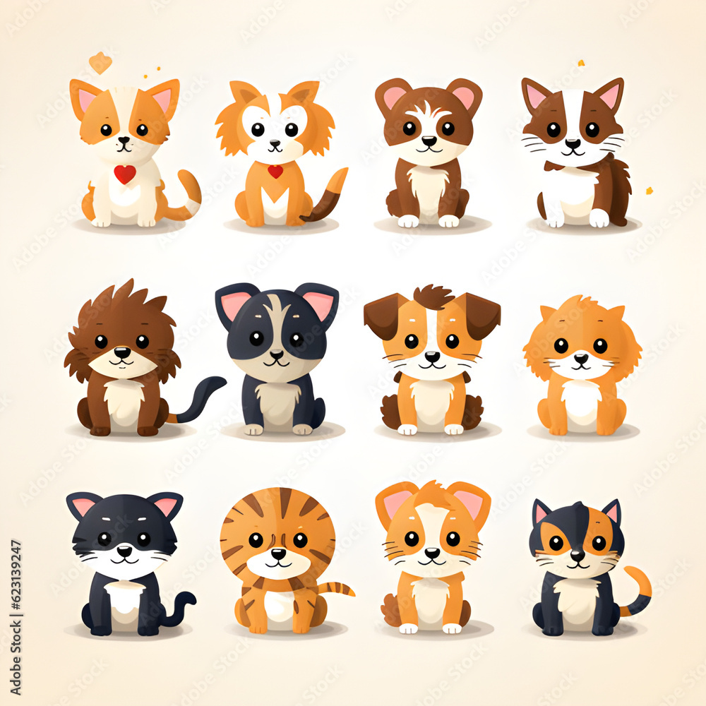 set of animals, PET ICON set of animals, PET ICON