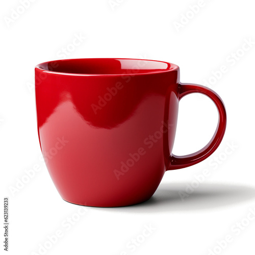 red cup isolated on white photo