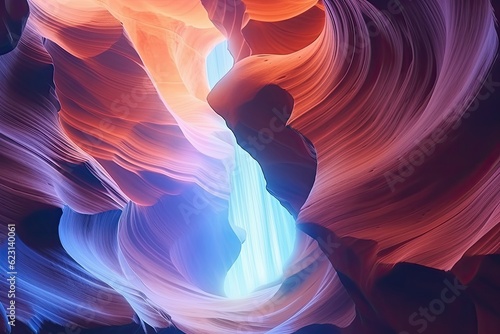 The Magic Antelope Canyon in the Navajo Reservation, Arizona, United States. Generative AI.
