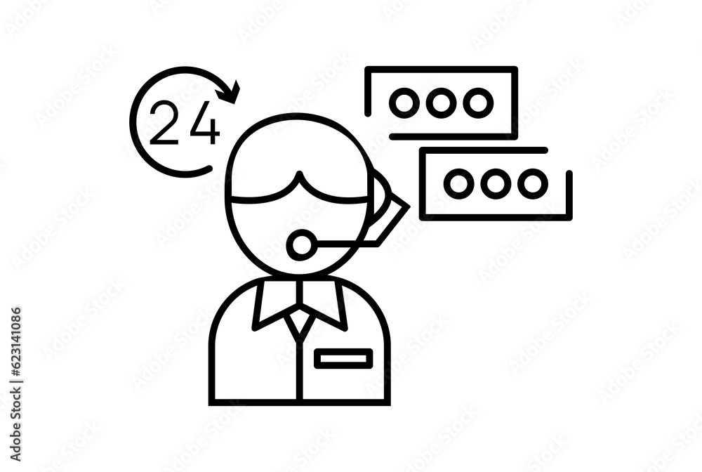 Communication operator e-commerce icon art flat shopping symbol online store black sign artwork Communication operator e-commerce icon art flat shopping symbol online store black sign artwork