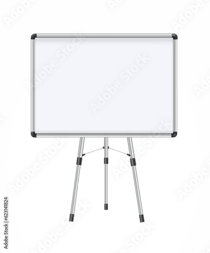 Wallpaper Mural Magnetic marker whiteboard realistic Empty whiteboard with marker pens and magnets. Business presentation office whiteboard isolated vector mockup. Vector Torontodigital.ca