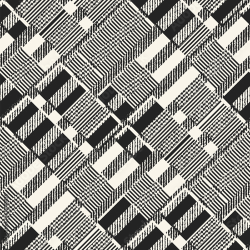Monochrome Complexity Textured Broken Geometric Pattern