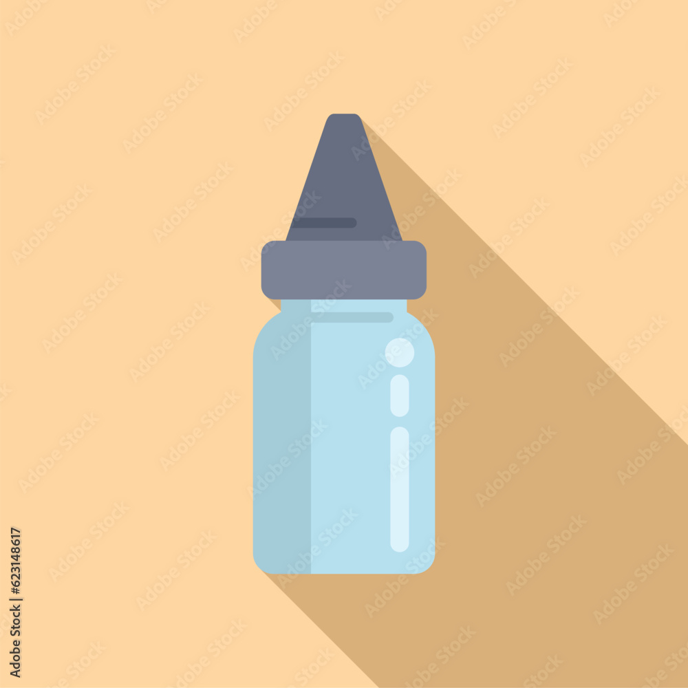 Fototapeta premium Dropper oil test icon flat vector. Rapid sample. Lab medical