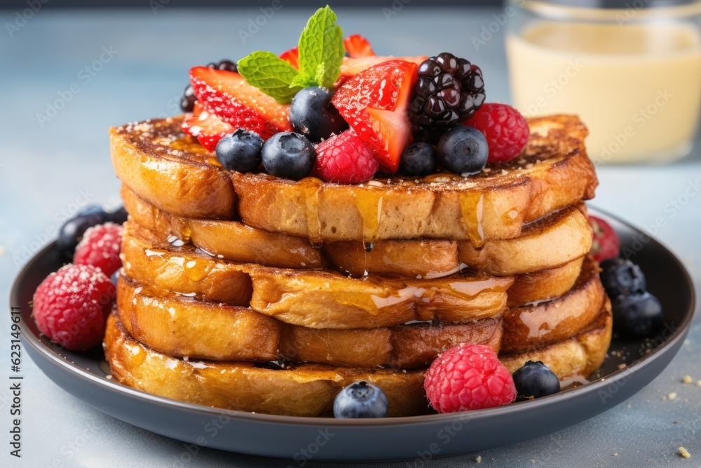 French toast with cream and berries French toast with cream and berries