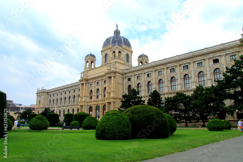 Vienna, Austria, Maria Theresa Square with Museum of Art History and Austrian Landscape Park. garden art in Vienna.