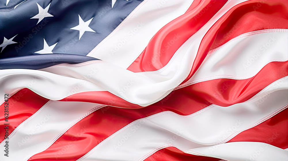 A USA flag waving, Generative AI A USA flag waving, Generative AI