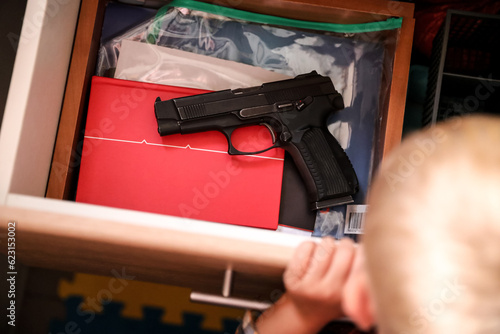 Improper storage of weapons, a pistol in a desk drawer. Free access to firearms