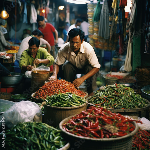 Busy Asian Market, Ultra-High Resolution