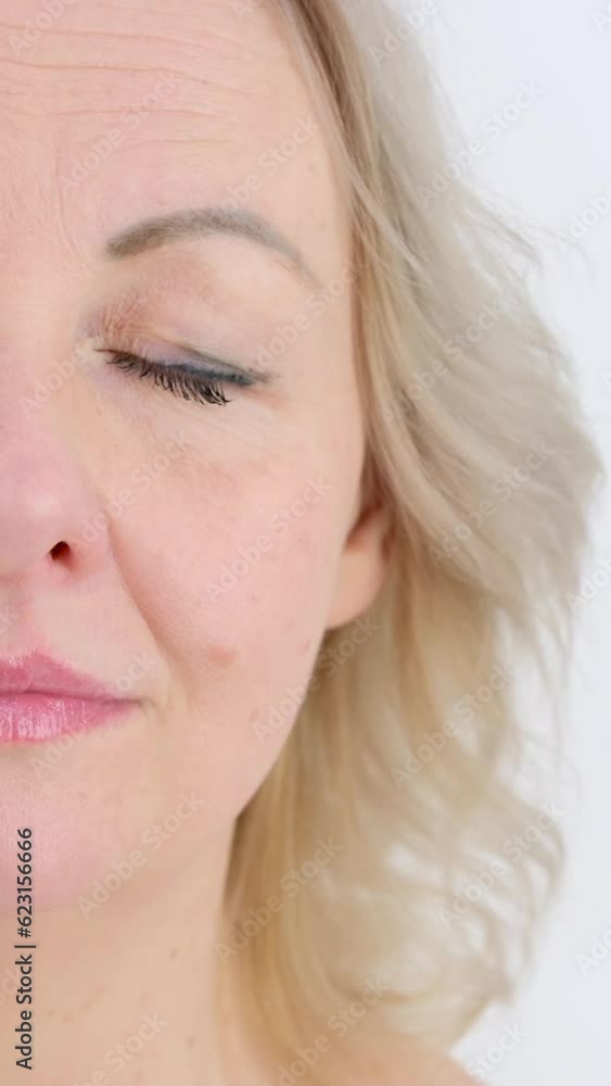 vertical video. blink eyes frequently for mucous membrane rest moisten eyes with tears woman doing exercises rest and relaxation exercises for tired eyes gymnastic exercises vertical video. blink eyes frequently for mucous membrane rest moisten eyes with tears woman doing exercises rest and relaxation exercises for tired eyes gymnastic exercises