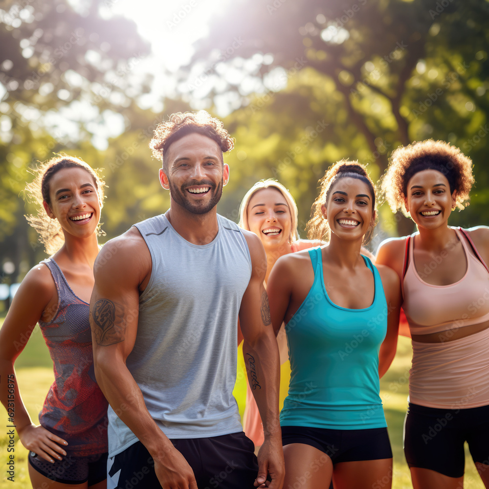 Group of Friends Enjoying a Run Outside Together, Healthy Living, Ultra-High Resolution Group of Friends Enjoying a Run Outside Together, Healthy Living, Ultra-High Resolution