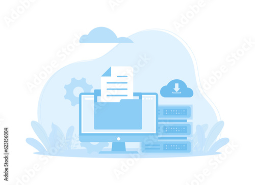 Data entry icon set trending concept flat illustration