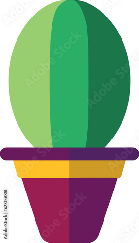 Cactus in flowerpot vector illustration