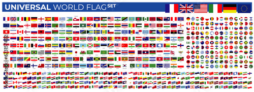 Canvastavla universal collection flag in world