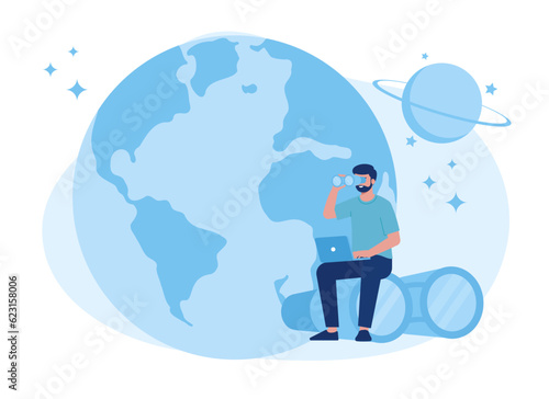 Earth clone concept flat illustration