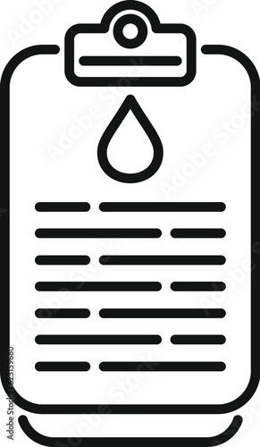 Blood test icon outline vector. Result dna. Trial data