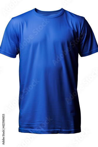 blue t-shirt round neck plain transparent background PNG