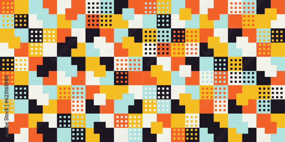 Fototapeta premium Vector colorful patchwork. Colored rectangles and squares.