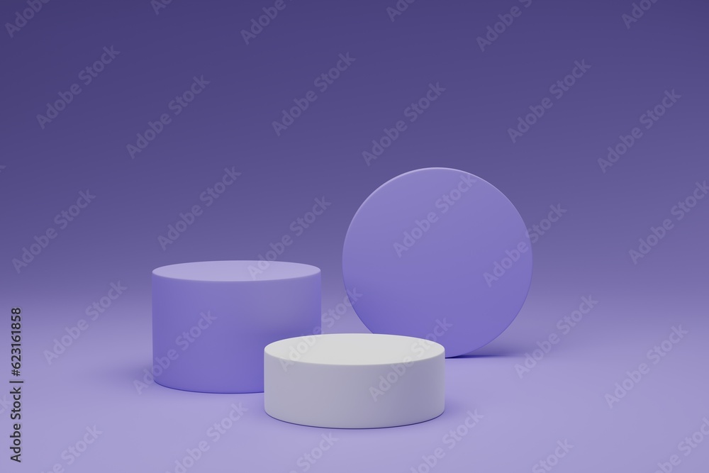 3d render minimal white podium product presentation on purple background 3d render minimal white podium product presentation on purple background