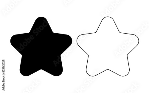 Star cookie shape. Vector cookie cutter design. Christmas star black illustration. Die cut, laser cutting. Shape for cutting.