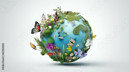 Earth day symbol photo realistic illustration - Generative AI.